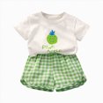 thumbnail image 1 of HCNTES Baby Girl Clothes Toddler Baby Summer Clothes Set Short Sleeves T-Shirt Tops + Shorts Cute Outfits Set Kid Shorts Girls 12-24 Months 2t 3t 4t 5t 6t 7t 8t 9t, 1 of 4