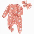 thumbnail image 1 of HCNTES Baby Girl Clothes Winter Baby Girls Bodysuit Winter Romper Girls Preemie Long Sleeve Sleepers Pajamas 6 9 12 18 24 Months, 1 of 7