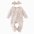 thumbnail image 1 of HCNTES Baby Girl Clothes Winter Baby Girls Floral Bodysuit Winter Romper Girls Preemie Long Sleeve Sleepers Pajamas 0 3 6 Months, 1 of 7