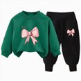 thumbnail image 1 of HCNTES Baby Girl Clothes Winter Girls Outfits Bow Printed Sweatshirt Pants Toddler Girls Clothes Birthday Baby Winter 2 Pieces Outfits, 1 of 5