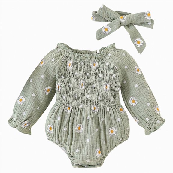 HCNTES Baby Girl Fall Winter Outfits Clothes Long Sleeve Doll Sweatshirt Tops Bell Bottoms Set(9-12 Months,G73-Brown)