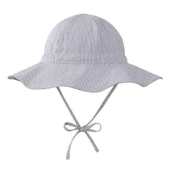 HCNTES Baby Girl Sun Hat Summer Foldable Beach Hats Sun Wide Brim Toddler Bucket Hat Cap 6-12 Months Navy