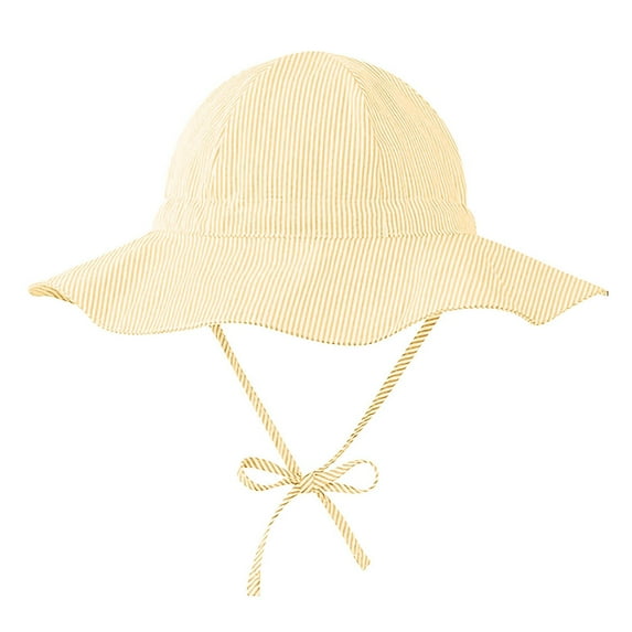 HCNTES Baby Girl Sun Hat Summer Foldable Beach Hats Sun Wide Brim Toddler Bucket Hat Cap 6-12 Months Orange
