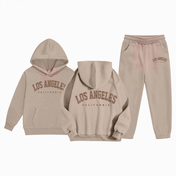 HCNTES Baby Girl Winter Clothes Girls Activewear Jogger Sets - 2 Piece Letter Print Graphic Pullover Hoodie Sweatshirt Sweatpants Sweatsuit Outfits