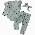 thumbnail image 1 of HCNTES Baby Girl Winter Clothes Toddler Baby Girl Clothes Infant Girl Outfits Set Fall Ruffle T-Shirt Top Pants Bow Headband Set Winter Clothes For Girls 3 6 9 12 18 Months 3PCS Outfits, 1 of 4