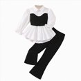 thumbnail image 1 of HCNTES Baby Girl Winter Clothes Toddler Kids Baby Girls Clothing Set Long Sleeve Crewneck Solid Color Shirt Long Pants 2 Set Fashion Loose Winter Outfits Set, 1 of 5