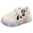 thumbnail image 1 of HCNTES Baby Girls Boys Sneakers LED Light Up Sneakers Lightweight Breathable Non-Slip Running Shoes Toddler/Little Kid/Big Kid（White,27), 1 of 6