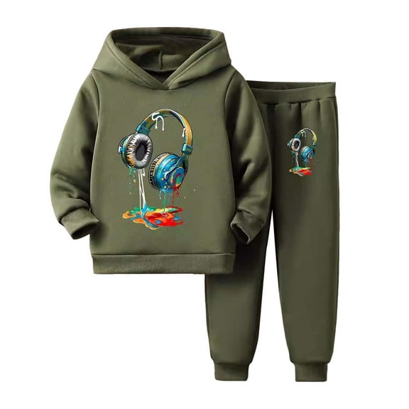 HCNTES Baby Girls Boys Toddler Hoodie Sweatshirt 2Piece Fall Clothes Sweatpants Jogger Outfits Set(M5-AG,7-8 Years)