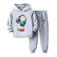 thumbnail image 1 of HCNTES Baby Girls Boys Toddler Hoodie Sweatshirt 2Piece Fall Clothes Sweatpants Jogger Outfits Set(M7-Grey,4-5 Years), 1 of 7