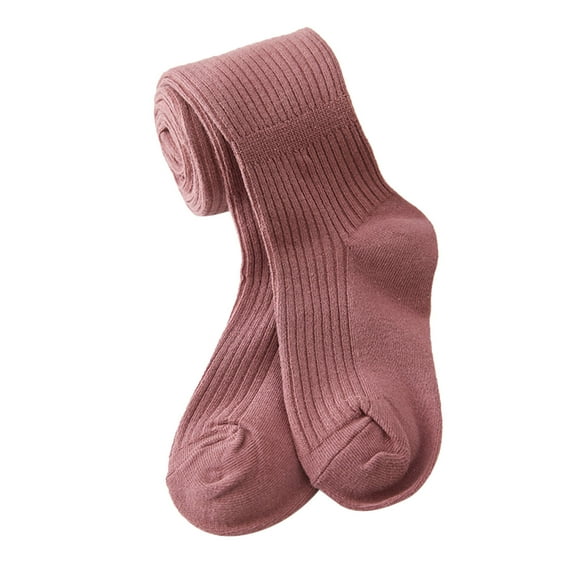 HCNTES Baby Tights Baby Girls Non-Slip Plain/Ribbed Leggings Seamless Cotton Stockings Pantyhose Toddlerï¼Purple,4-6 Years)