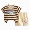 thumbnail image 1 of HCNTES Baby Toddler Boy Girl Outfits Clothes Summer Kids Pattern Short Sleeve Shirt & Shorts Set(Brown,3-4 Years), 1 of 3