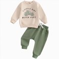 thumbnail image 1 of HCNTES Baby Toddler Boys Fall Clothing Set 0 6 12 18 24 Months 2T 3T 4T Letter Tractor Print Long Sleeve Round Neck Tops Drawstring Pocket Long Pants 2-Piece Outfits, 1 of 6