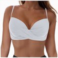 thumbnail image 1 of HCNTES Bikini Tops for Women Cropped Tankini Tops Beach Padded Cut Out Adjustable Spaghetti Straps Swimwear Top Only(XXL,a62-White), 1 of 9