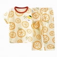 thumbnail image 1 of HCNTES Boy's 2 Piece Beach Vacation Textured Linen Outfit Short Sleeve Button Down Shirt Top and Shorts Summer Set(Yellow,7-8 Years), 1 of 5