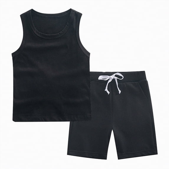 HCNTES Boys Athletic Shorts and Performance T-Shirt Crew Neck Clothes Set Spring Summer Kids Outfit Children's World Cup Clothing 5T 6T 7T 8T 9T 10T 11T 12T(H03-Black,6-7 Years)