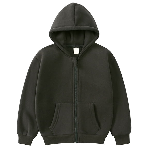 HCNTES Boys Fleece Hoodie for Teen Boys Fleece Jacket Zip Up Lined Youth Hooded Sweatshirts with Pocket(P157-Black,7-8 Years)