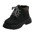 thumbnail image 1 of HCNTES Boys Girls Lace Up Glitter Mid Calf Combat Boots With Side Zipper（Black,10), 1 of 4