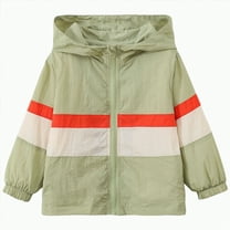 HCNTES Boys Girls Lightweight Raincoat Waterproof Hooded Rain Jacket Windbreaker kids jacket(Light Green#5,3-4 Years)