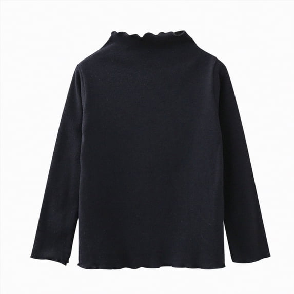 HCNTES Boys Girls Long Sleeve T-Shirt 10-12T, Cotton Solid Color Crewneck Kids Causal Basic Tee(Black,4-5 Years)