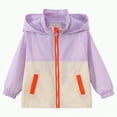 thumbnail image 1 of HCNTES Boys Girls Rain Jackets Lightweight Waterproof Hooded Raincoats Windbreakers for Kids(Purple#5,6-7 Years), 1 of 9