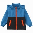 thumbnail image 1 of HCNTES Boys Girls Rain Jackets Lightweight Waterproof Hooded Raincoats Windbreakers for Kids(Style1-Blue,2-3 Years), 1 of 9
