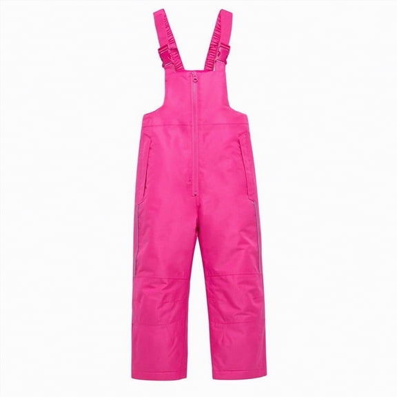HCNTES Boys Girls Winter Snowsuit Children's Insulated Bib Overalls with Adjustable Straps for Ski Activities(A-Pink,4T)