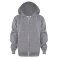 thumbnail image 1 of HCNTES Boys Girls Zipper Sweatshirt Youth Solid Classic Hoodies Soft Full Zip Hooded Sweatshirts for Teens Kids Unisex(11-12 Years,D493-Grey), 1 of 4
