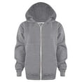 thumbnail image 1 of HCNTES Boys Girls Zipper Sweatshirt Youth Solid Classic Hoodies Soft Full Zip Hooded Sweatshirts for Teens Kids Unisex(4-5 Years,D493-Grey), 1 of 4
