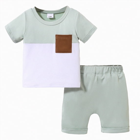 HCNTES Boys Outfit Sets, Summer Short Sleeve Two Piece T-shirts and Shorts Set