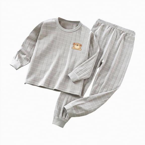 HCNTES Boys Pajamas 100% Cotton Pjs Toddler 2 Piece Sleepwear Kids Clothes Set Size(13-14 Years,a224-Grey)