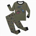 thumbnail image 1 of HCNTES Boys Pajamas Kids Boy Pajamas Set Toddler Fall Winter Sleepwear Dinosaur Graphic Long Sleeve Top + Sleep Pants, 1 of 6