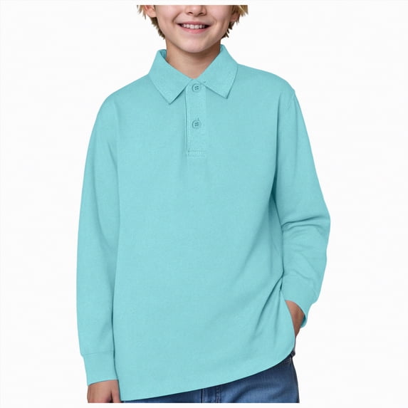 HCNTES Boys Polo Shirts Size 10-12 Long Sleeve, Kids Boys Girls with Fashion Casual Striped Shirt Button Closure Fashion Comfortable & Soft Fabric(Green,10-11 Years)