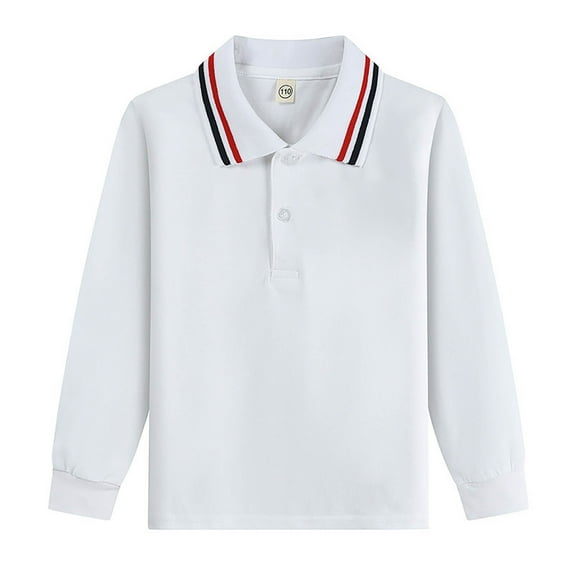 HCNTES Boys' School Shirt Classic Fit Long Sleeve Active Casual Tops Cute Summer Clothes(18-24 Months,P1-Brick Red)