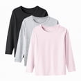 thumbnail image 1 of HCNTES Boys T-Shirt with Long Sleeve, Crew Neck Super Soft Cotton Loose Fit Casual Pullover Tees 3-Pack(Blue,13-14 Years), 1 of 4