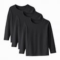 thumbnail image 1 of HCNTES Boys T-Shirt with Long Sleeve, Crew Neck Super Soft Cotton Loose Fit Casual Pullover Tees 3-Pack(Yellow,1-2 Years), 1 of 4
