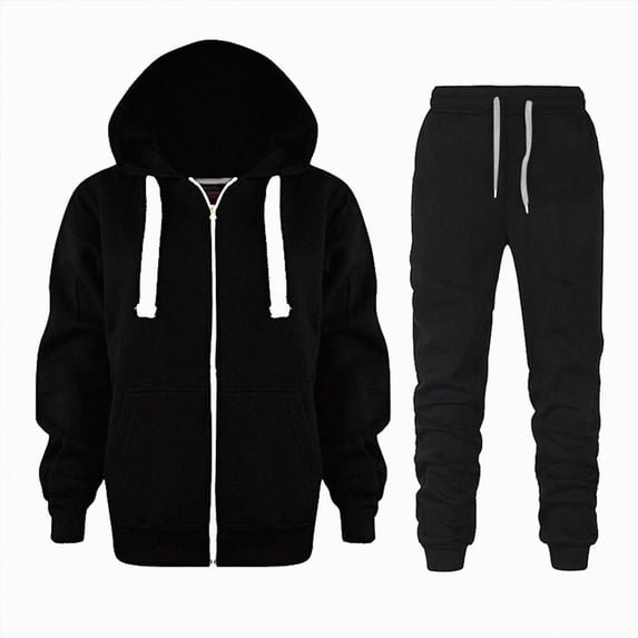 HCNTES Boys Winter Outfits 2PCS Boys Solid Pullover Hoodies Sweatshirt Zip Jackets Sweatspant Suit Kids Tracksuit Set 3-12 Years Boys Autumn Fall Set