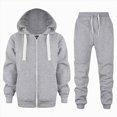 thumbnail image 1 of HCNTES Boys Winter Outfits 2PCS Boys Solid Pullover Hoodies Sweatshirt Zip Jackets Sweatspant Suit Kids Tracksuit Set 3-12 Years Boys Autumn Fall Set, 1 of 5