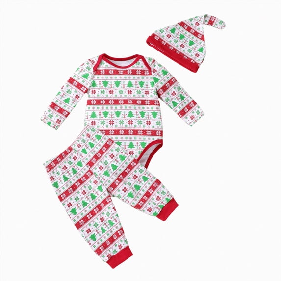 HCNTES Boys Winter Outfits My First Christmas Baby Boy Baby Boy Fall Clothes Long Sleeve "Merry Christmas", "Ho Ho Ho" Romper Xmas Pattern Jogger Pants 0 6 9 12 18 Months Boys Autumn Fall Set