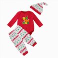 thumbnail image 1 of HCNTES Boys Winter Outfits My First Christmas Baby Boy Baby Boy Fall Clothes Long Sleeve "Merry Christmas", "Ho Ho Ho" Romper Xmas Pattern Jogger Pants 0 6 9 12 18 Months Boys Autumn Fall Set, 1 of 5