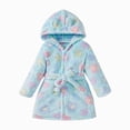 thumbnail image 1 of HCNTES Boys Winter Outfits Kids Boys Hooded Bathrobe Toddler Cozy Fleece Robe Pajamas Sleepwear Lounging Boys Autumn Winter Set, 1 of 9