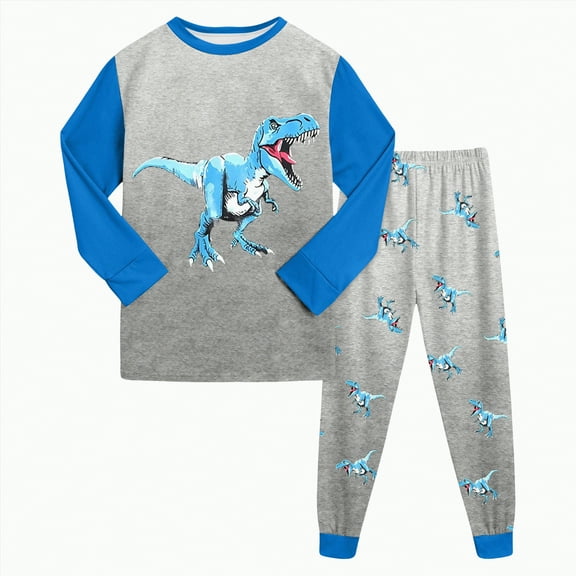 HCNTES Boys and Girls Suit Long Pants Regular Long Sleeved Round Neck 3D Printed(6-7 Years,G25-Sky Blue)