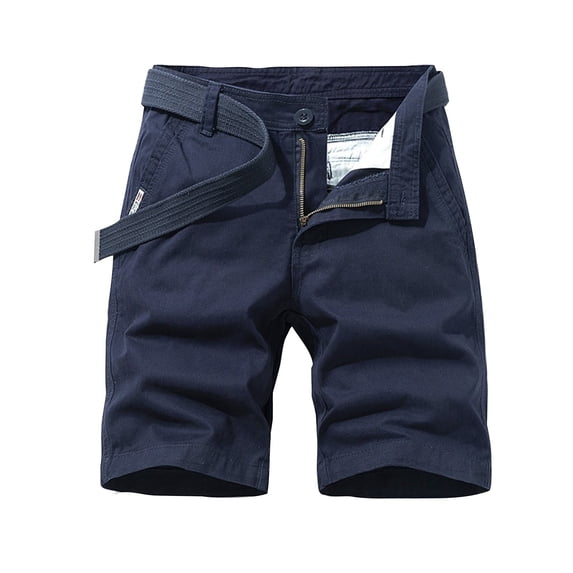HCNTES Cargo Drawstring Summer Beach Shorts Men Shorts Cargo Loose Fit Shorts(Blue,29)