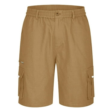 HCNTES Cargo Shorts for Men,2025 Summer Casual Elastic Waist Bermuda Shorts Loose Fit Knee Length Shorts with Multi Pockets(Brown,XXL)