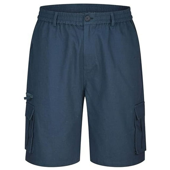 HCNTES Cargo Shorts for Men Stretch Waist Relaxed Fit Summer Casual Beach Shorts Athletic Workout Work Golf Shorts Multi Pocket(Navy,XL)