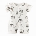 thumbnail image 1 of HCNTES Child Baby Boys Girls Unisex Short Sleeve Bodysuit One-Piece Jumpsuit Infant Kids Cute Pajamas Sleepwear Loungewear for Spring Summer(Z01-Black,6-12 Months), 1 of 4