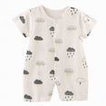 thumbnail image 1 of HCNTES Child Baby Boys Girls Unisex Short Sleeve Bodysuit Romper One-Piece Infant Kids Cute Sleepwear Pajamas Loungewear for Spring Summer(X01-Beige,0-6 Months), 1 of 4