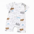 thumbnail image 1 of HCNTES Child Baby Boys Girls Unisex Short Sleeve Romper Bodysuit One-Piece Infant Kids Cute Sleepwear Pajamas Dailywear for Spring and Summer(L01-Khaki,0-6 Months), 1 of 4