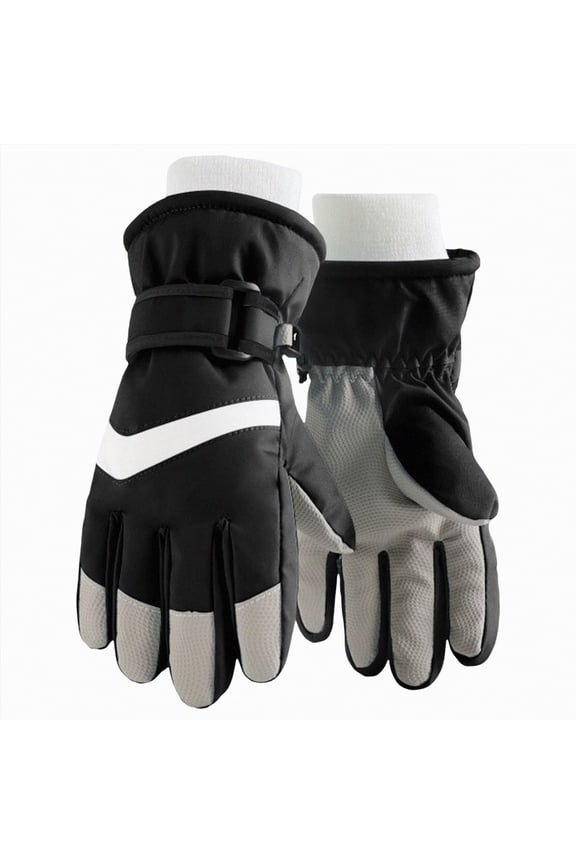 Children Boys Girls Kids Ski Gloves Winter Snow Gloves Waterproof Winter Warm Glove for Kids Snowboarding Sledding(Q-Black,4-6 Years)