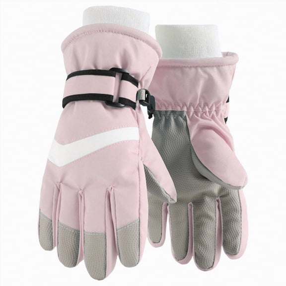 HCNTES Children Boys Girls Kids Ski Gloves Winter Snow Gloves Waterproof Winter Warm Glove for Kids Snowboarding Sledding(Q-Pink,6-8 Years)