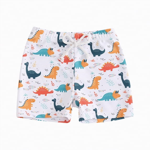 HCNTES Children Summer Shorts Toddler Kids Baby Boys Summer Print Shorts Quick Drying Beach Swimwear Swimming Trunks Clothes(White,6-12 Months)